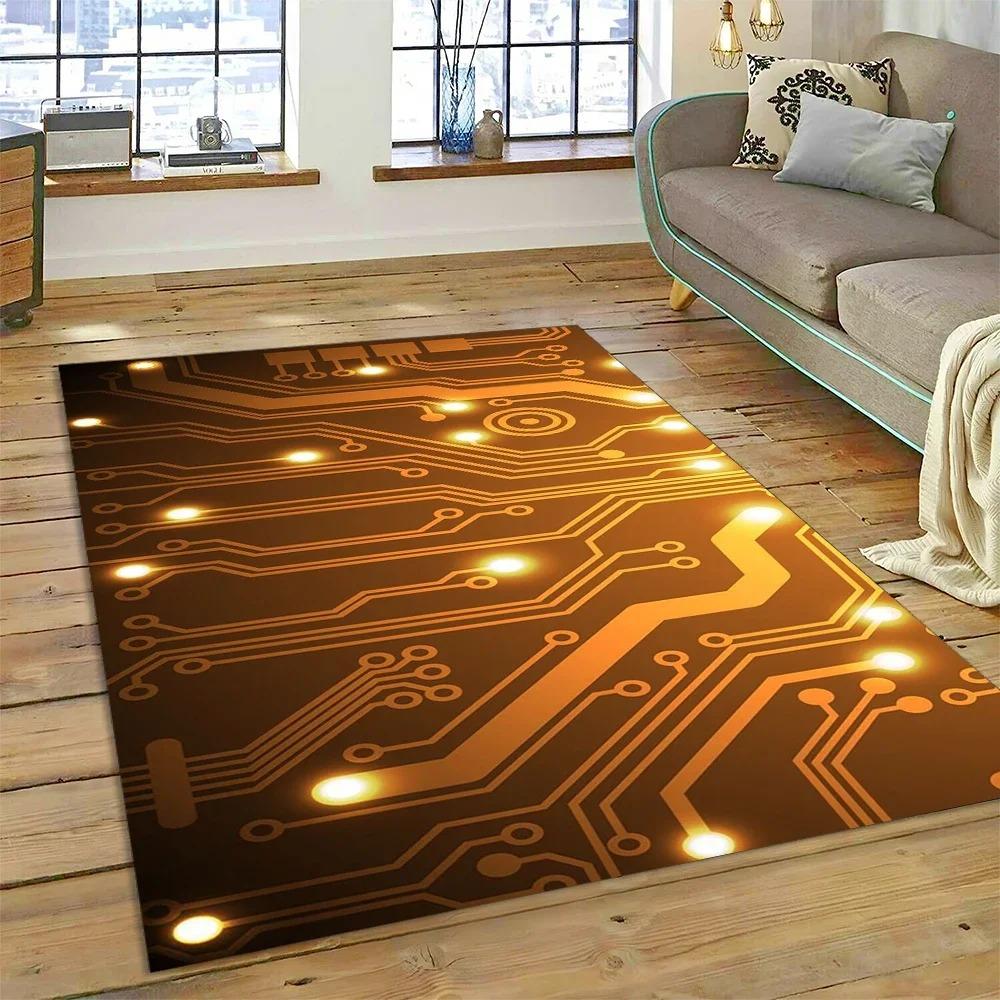 Chip Circuit Board Carpet Rug for Home Living Room Bedroom Sofa Doormat Kitchen Decor Child Paly Area Rug Non-slip Mat