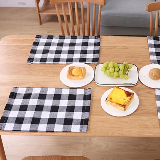Vánoční kostkovaná prostírání ubrus měkká podložka polštář pratelný domácí stolní dekor