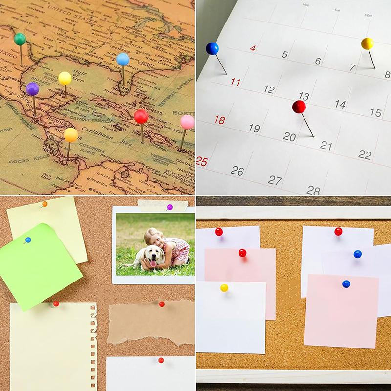 500/1000 ks Špendlíky Mapové špendlíky Sada s úložným boxem 10 barev Sada špendlíků pro mapu Nástěnku z korku Označování látky Nástěnku Stěnu