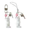 Elegant Flocking Cats Phone Charm Keychain Resin Crafted Accessory for Stylish Outfits
