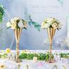 Decorative Golden Silver Wedding Flower Vases European Style Iron Centerpiece Vases Romantic Candle Holder Hotel Banquet