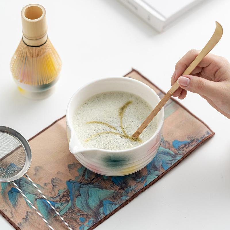 4/8PCS Japanese Matcha Tea Set Tea Brush Stand High Temperature Handmade Matcha Ceremony Kit Tea Set Accessories Gift Box New