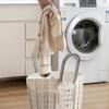 Plastic Dirty Clothes Basket With Adjustable Handles Collapsible Laundry Hamper Foldable Design Dirty Clothes Organizer