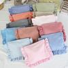 Ruffle Plaid Makeup Bag Zipper Travel Storage Bag Simple Toiletry Organizer Bag  Travel