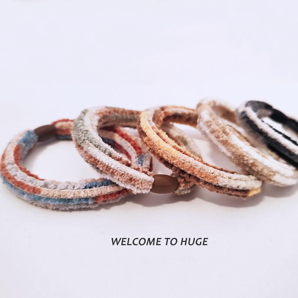 5PC Good Soft Plush Velvet Good High Elasticity Hair Ties Rope for Women Girls Ponytail Holder Korean Hair Accessories