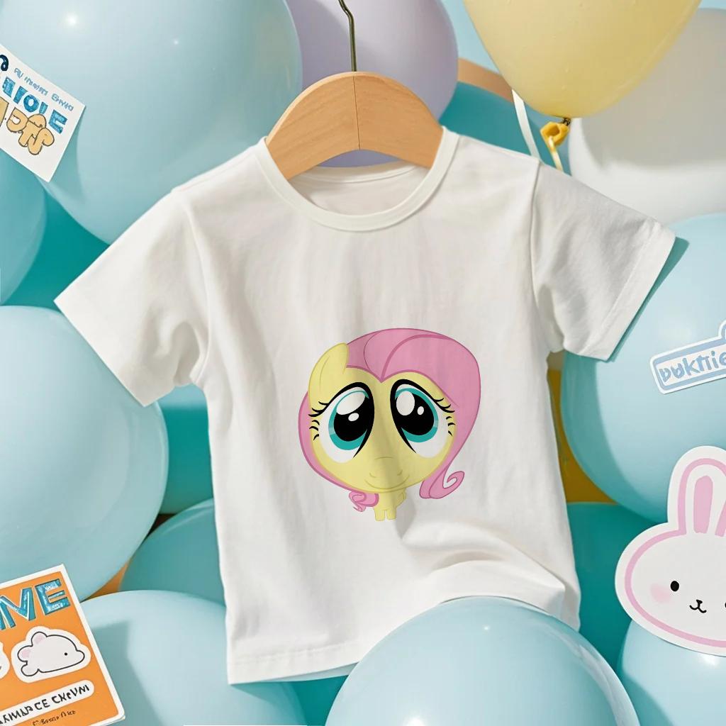 2026 My Little Pony Boys Girls Family Kids T-shirt Tops Summer Cartoon Short Sleeve T-shirt Tops 100