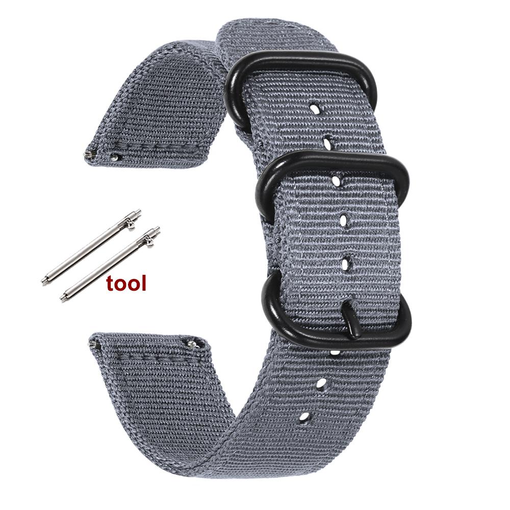 Correa de Nailon de 18 mm 20 mm 22 mm 24 mm para Samsung Galaxy Watch 3 4 5 Pro 6 7 46 mm 42 mm para Amazfit Pulsera Deportiva de Liberación Rápida