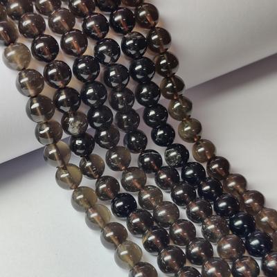 1 Full Strand 14-15 Inch Beads, Genuine Natural A Grade Loose Round Smooth Smoky Quartz Beads, Smoky Crystal Beads, 6mm 8mm 10mm Size Beads.
