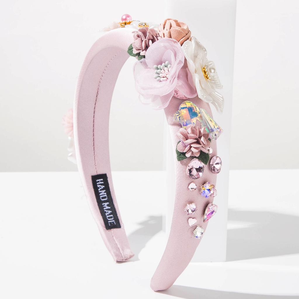 2026 Headband Korean Sweet and Fresh Diamond-encrusted Mori Simulated Flower Headband Temperament Elegant Niche Versatile Hair Accessories