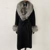 OFTBUY Wool Coat Women 2024 Autumn Winter Real Fox Fur Jacket Female Long Warm Natural Fox Fur Collar Fur Cuffs Coat Woolen Coat