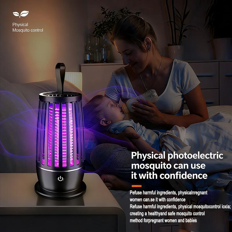 Lampada Uccidi Zanzare Portatile Ricaricabile USB Trappola Elettrica per Mosche Insetticida Zapper Luce Anti Zanzare Silenziosa per Esterno