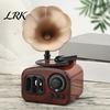 Vintage Style Room Accents Retro Mini Gramophone Music Box Ornament, Wood Grain Phonograph Shaped Classic Melody Keepsake Box, Desktop Decor Figurine