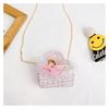 Childrens Cartoon Pattern Pu Shoulder Bag With Artificial Pearl Bow And Flower Decoration For Daily Casual Wear