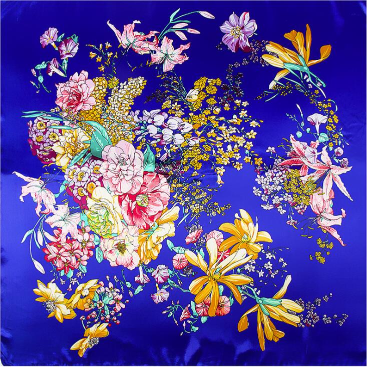 90*90cm Luxury Brand Women Silk Scarfs Van Gogh Painting Square Scarves Spring Summer Shawls For Ladies