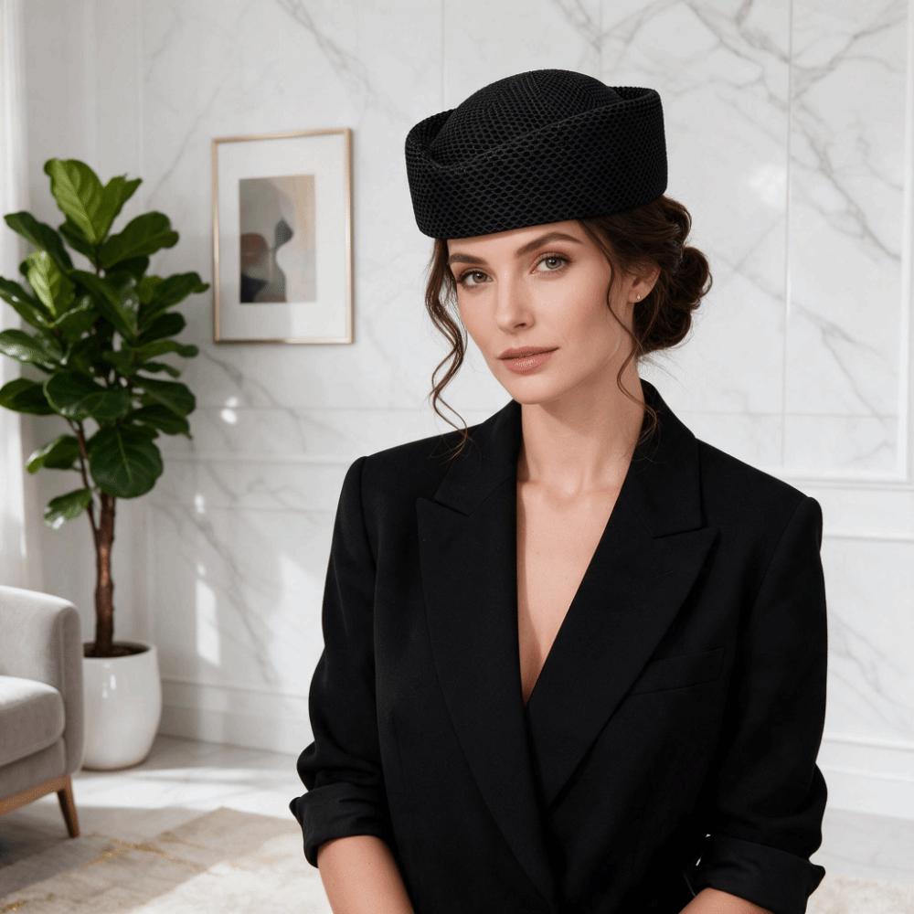 Solid Color Mesh Beret Hat Hollow Casual Stewardess Cap Fashion Knitted Beanie Women