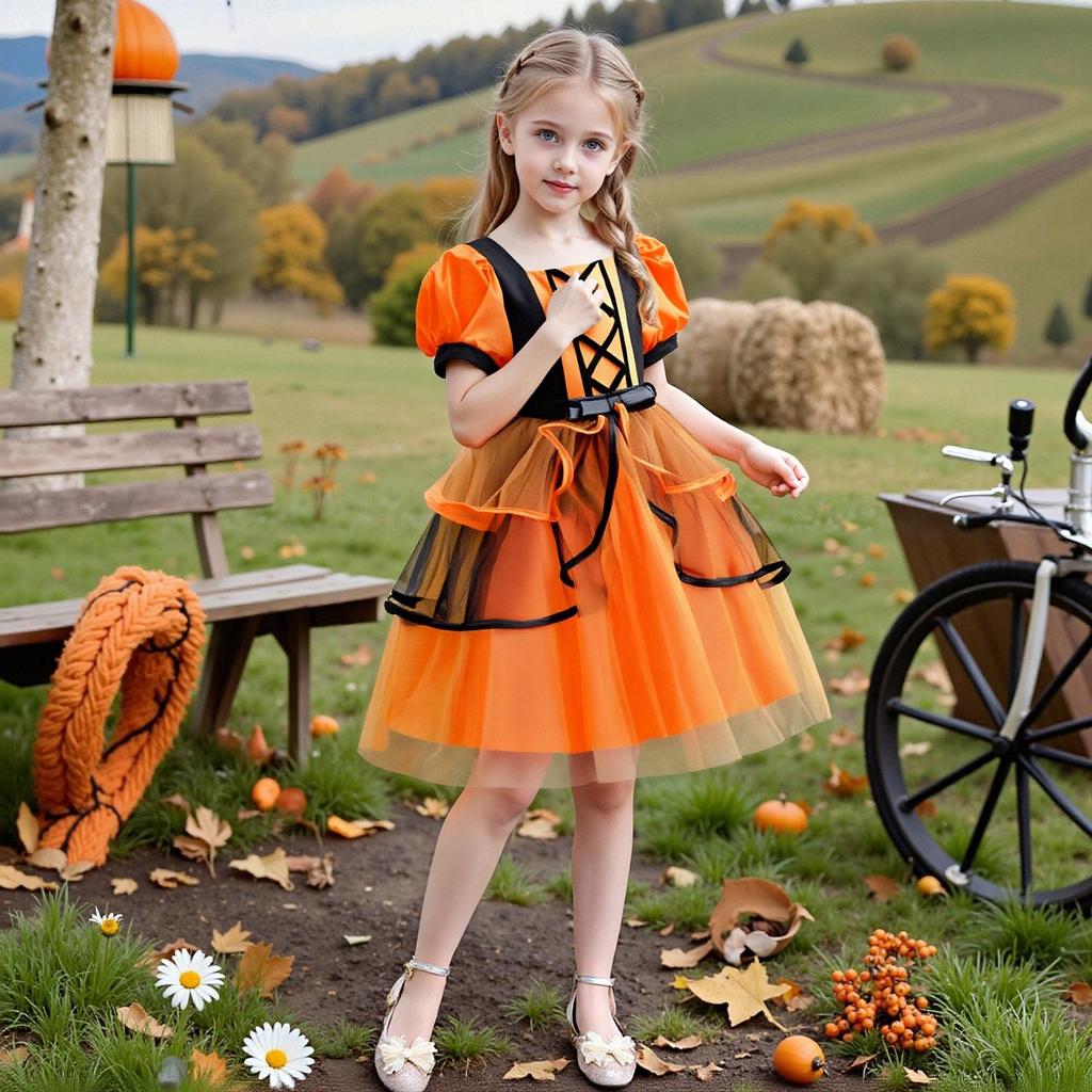 European & American Vampire Witch Cosplay Dress for Kids - Halloween Series