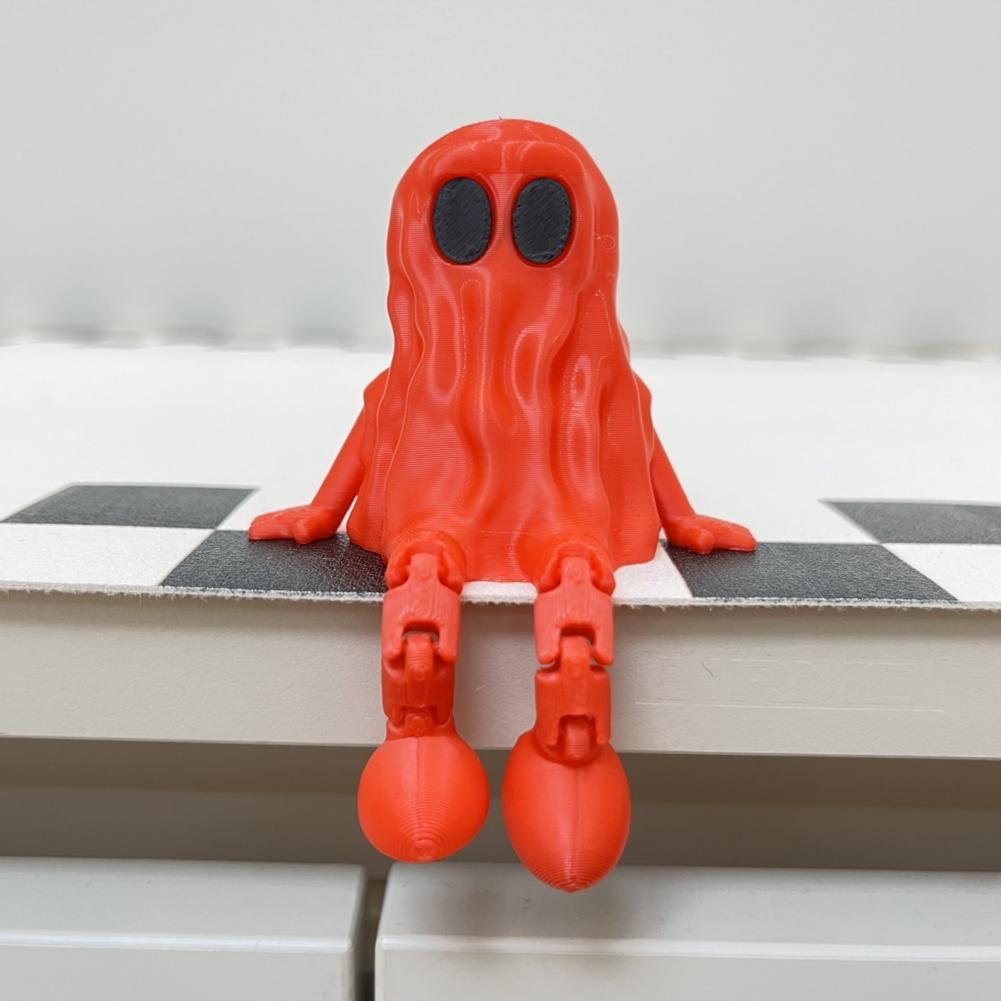 Halloween Ghost Figurine 3D Printed Sitting Ghost Desktop Halloween Decorations Creative Party Gift Ornaments