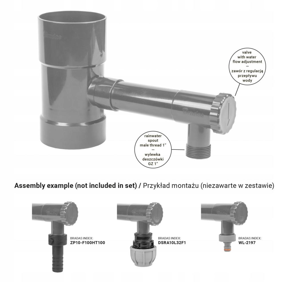 Rainwater Catcher 90mm, Gray