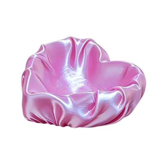 Yousheng Ruffle Love Heart Jewelry Tray, 3D Printed Earrings Necklace Ring Dish Tray, Decorative Keys Trinkets Holder Organizer Tray
