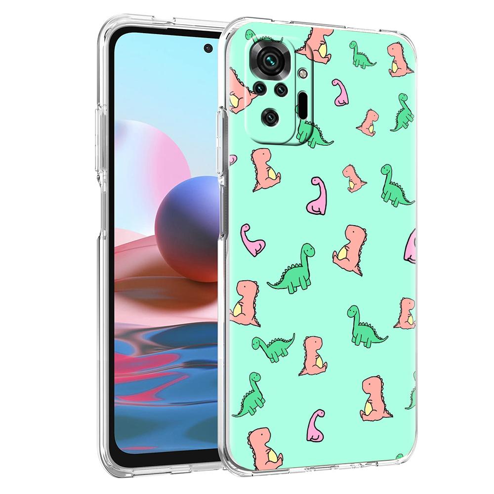 Cute Dinosaur Bear Couple Phone Case For Xiaomi Redmi Note 12 4G 11 10 Pro 5G 10C 10S 9S 9 9T 8T 9C 9A 8 8A 7 K50 K40 Cover