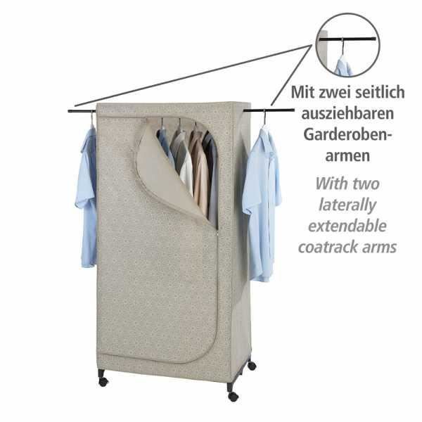Wenko armoire tissu balance, penderie en tissu avec roulettes avec portant vêtement et fermeture éclair, polypropylène, taupe