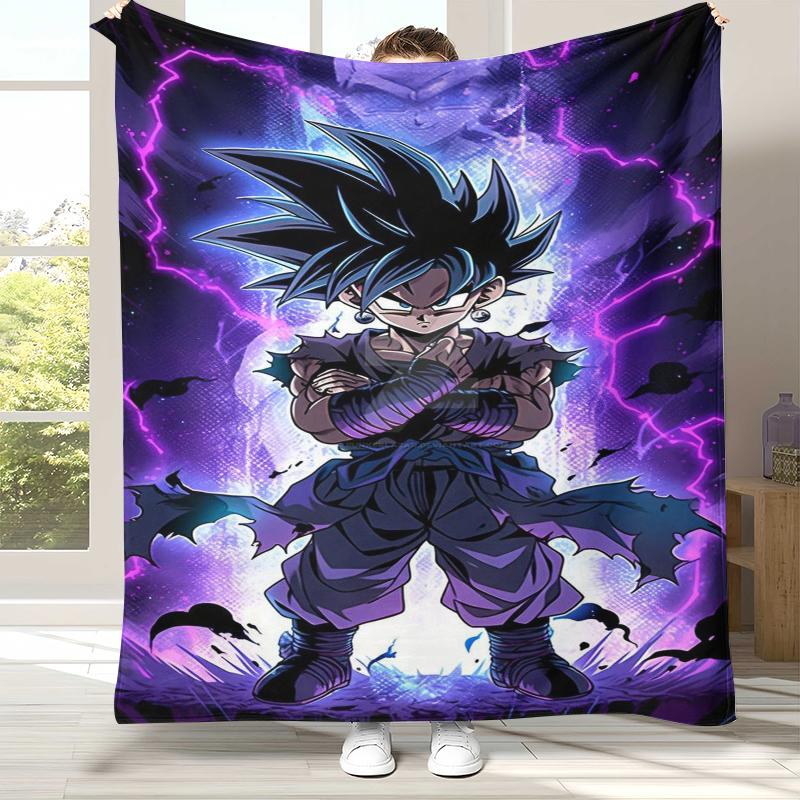 Anime D-Dragon Ball Game Cartoon Flannel Blanket,Ultra Soft Warm Plush Throw for Home Bedroom Bed Sofa Cover Office Camping
