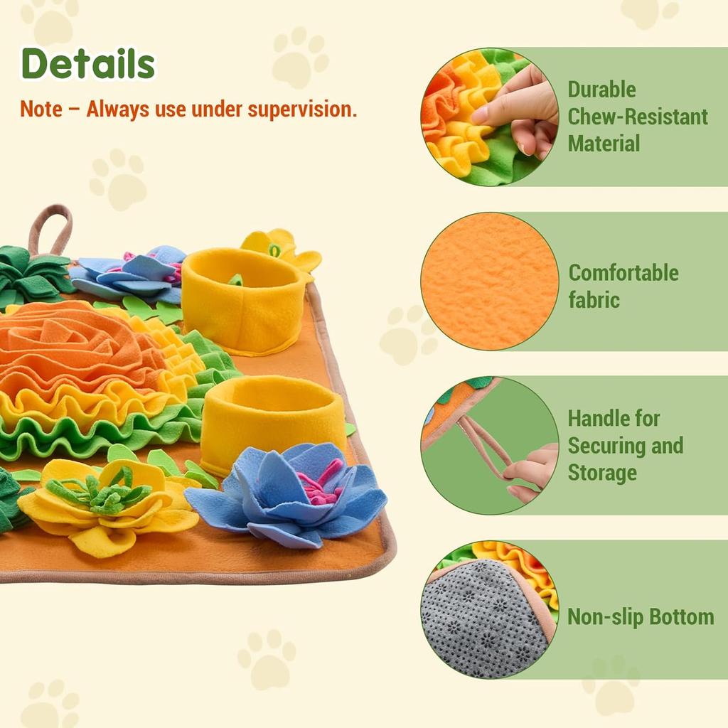 Avont Snuffle Mat for Dogs, Sniff Activity Interactive Sniffing Feeding Puzzle Slow Feeder for Puppies Cats Pets, Stress Relief Foraging Skills Brain