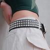 Unisex Square Bead Punk Style Stainless Steel Rivet Hip Hop Belt for Jeans