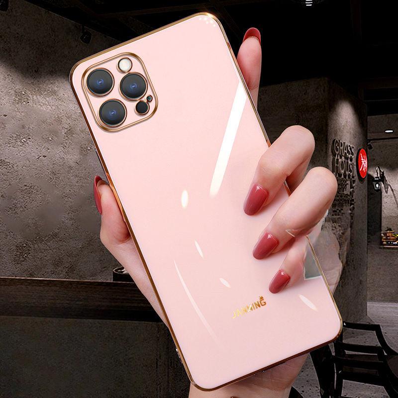 Applicable To IPhone16 Mobile Phone Case Full-inclusive 13 Straight Edge Electroplated Apple 15 Protective Case 14Promax Silicone