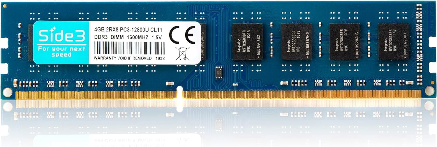 

Side3 Desktop PC Memory Equipped with Hynix Chip x DDR3-1600 PC3-12800 (4GB 1)