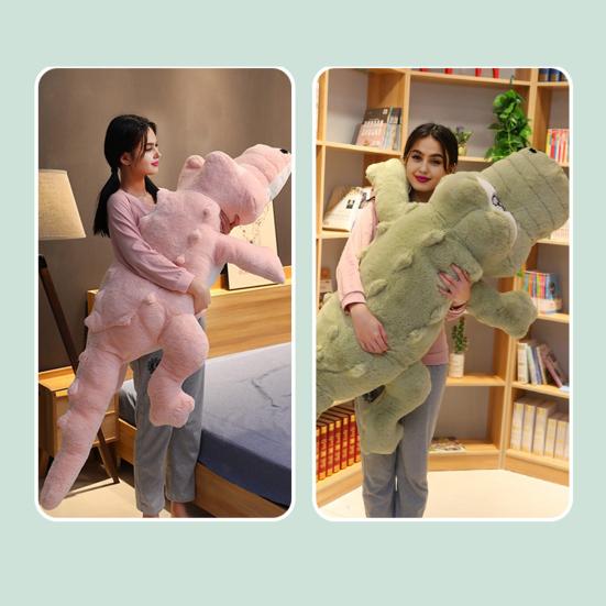 Giant Plush Crocodile Toy 120/150/200cm Extra Long Crocodile Pillow Fluffy Soft Stuffed Animal Large Huggable Body Pillow for Kids Adults