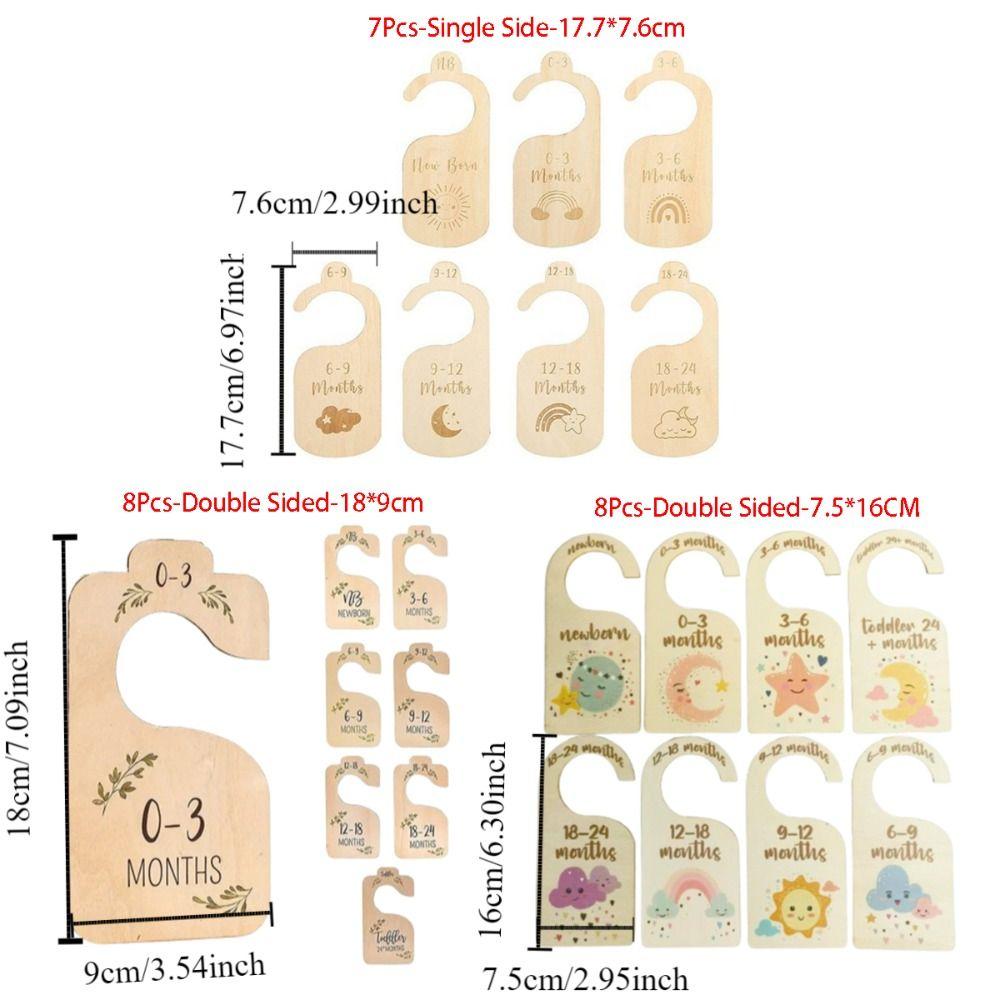 7/8Pcs Cartoon Infant Wardrobe Divider Label Assortment Nursery Clothes Organizers Baby Clothes
