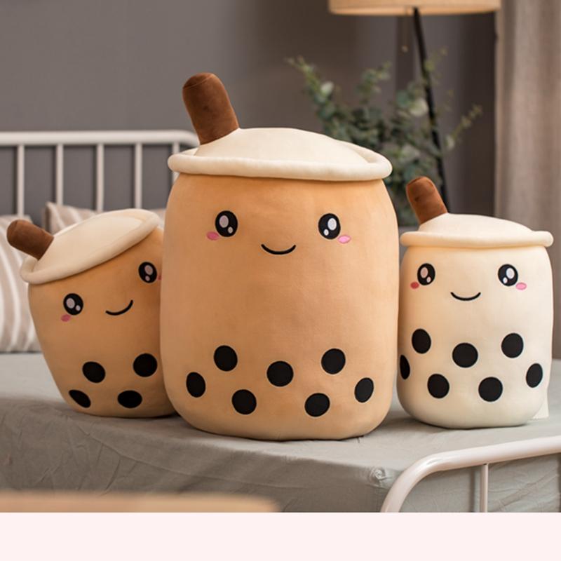 Ultimo 25~70cm Panda Bubble Tea Peluche Ripieno Frutta Bottiglia Bevanda Fragola Ananas Tazza Tè al Latte Cuscino Cuscino Giocattoli per Bambini