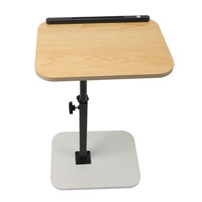 C Shaped Side Table Solid Wood Carbon Steel Height Adjustment Tilt Top Couch End Table for Sofa Bedside Living Room
