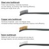 3pcs/9pcs 7 Inch Rust Paint Metal Cleaner Cleaning Welding Slag and Rust Mini Wire Brush Sets, Steel Nylon Brass Brush