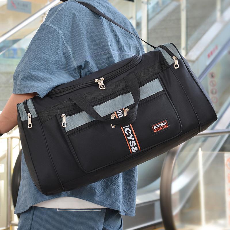 Large Capacity Foldable Hand-held Bag Portable Travel Bag Oxford Crossbody Bag Waterproof Outdoor Bag Gym Exercise Hand-held Bag