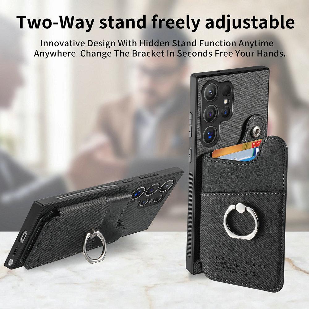 Wallet Double Button Magnet Leather RFID Card Case for Samsung Galaxy S26 Ultra S25 S24 S23 S22 S21 Plus S 26 Edge 25 FE 24 Etui