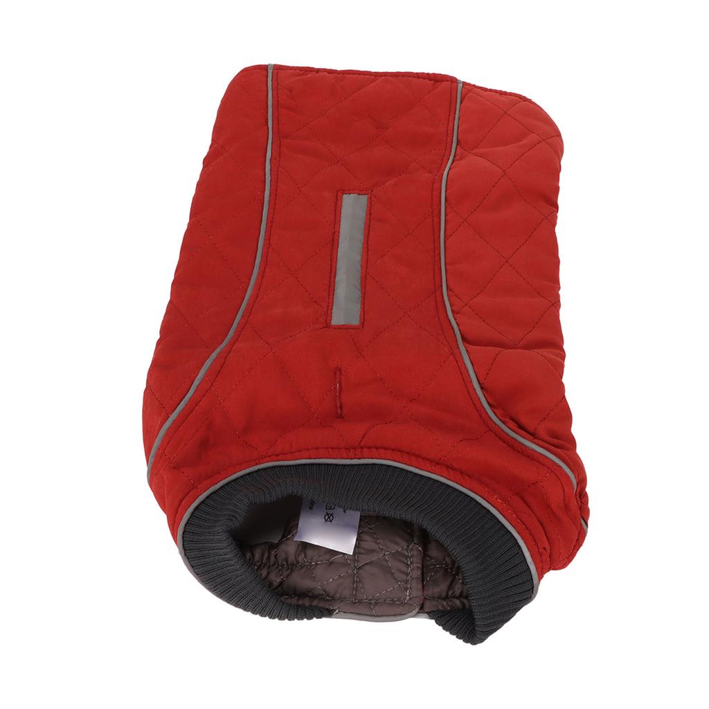 Dog Cold Weather Coats Retro Thicken Warm Skin Friendly Reflective Winter Jacket for Medium Large Dogs Red