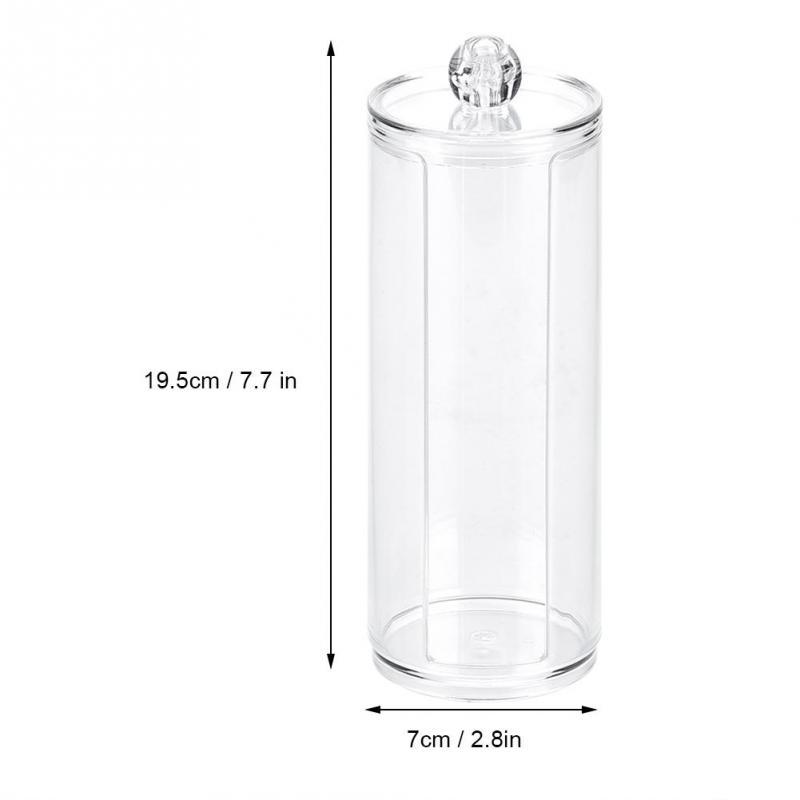 Cutie de depozitare rotundă transparentă din bumbac acrilic Organizator Puff Holder Container