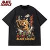 T Funny Cute Art Japanese Cat Graphic for Cat Lover Catzilla Tshirts Oneck Women Clothing Streetwear Short Sleeve T Shirt