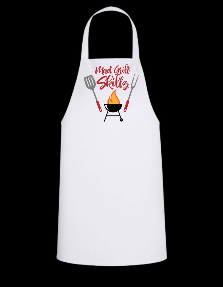 Mad Grill Skills - White Apron with Color design Great Gift Unisex T-Shirt XXXXL