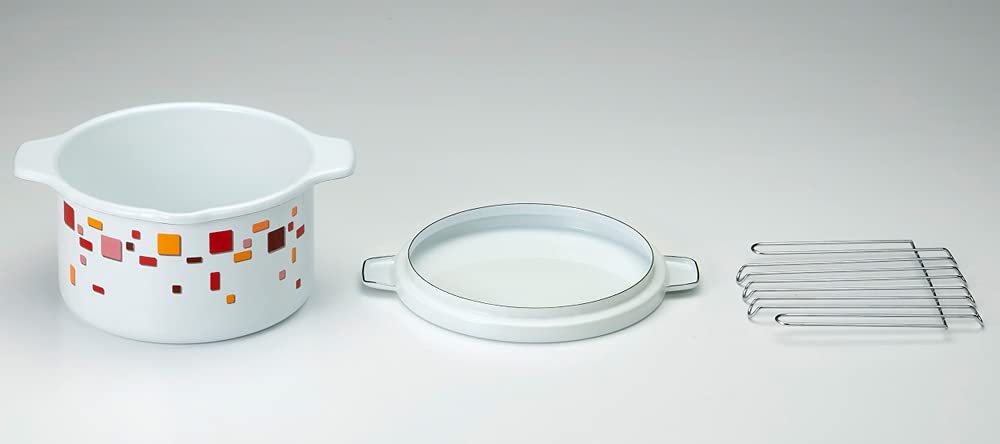 Takagi Metal Enamel Frypot with IH Lid, 16cm, Compatible, HO-FP16