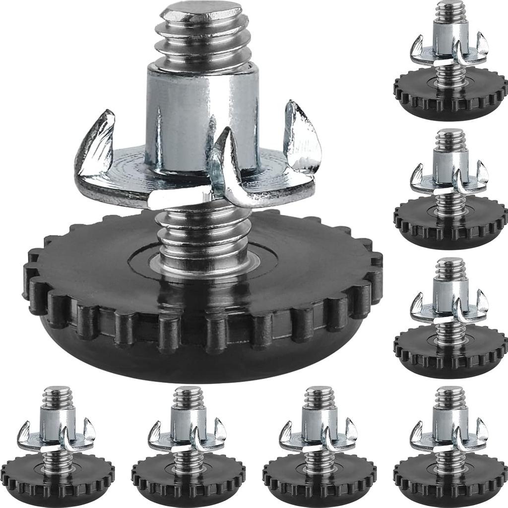 Anwenk Stainless Steel Patio Furniture Leveling Feet 1/4-20 Screw In Threaded Outdoor Furniture Levelers Adjustable Table Chair Levelers Feet Glides