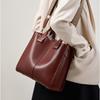 Women's Leather Crossbody Bag, Tote Bag, Large Capacity Bucket, Single-shoulder Handbag
