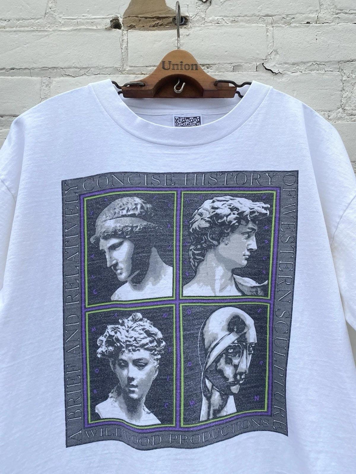 Vintage 80s 90s Wildwood Productions Western Sculpture T Shirt XL Art History S
