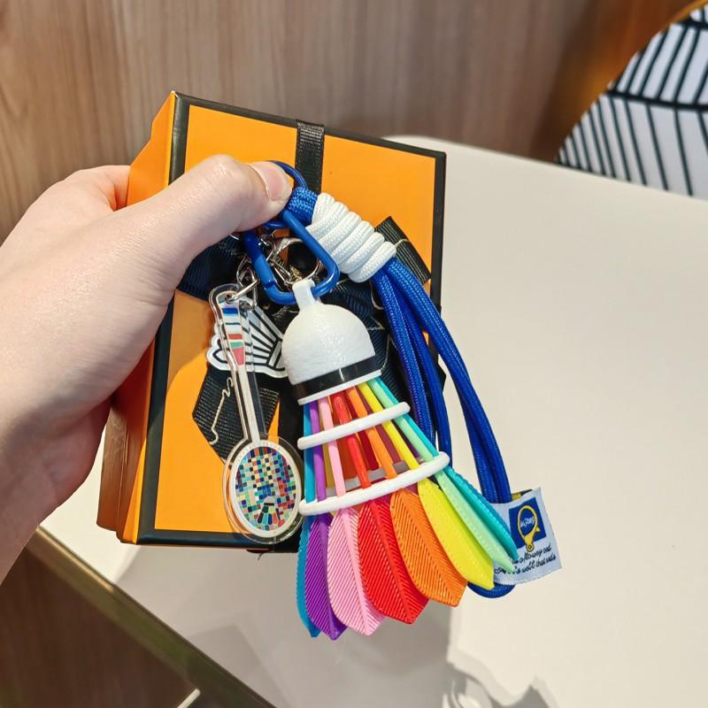 Rainbow Badminton Pendant Creative Sports Backpack Decoration Advanced Key Chain High-value Gift