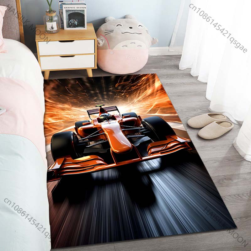Racing Enthusiast Carpet Top Racing Pattern Rug for Living Room Bedroom Sofa Home Decor Non-slip Floor Mat Play Rug Great Gifts