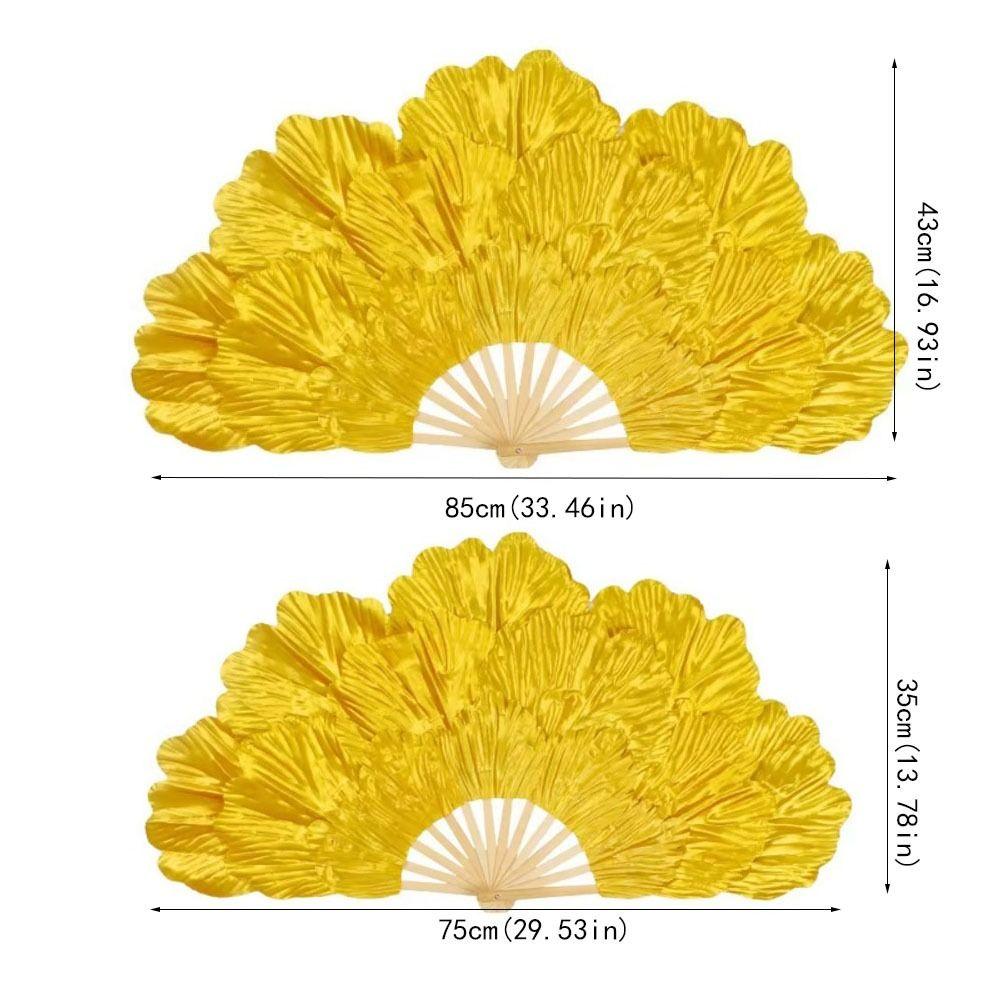 Bamboo Frame Peony Petal Dancing Fan Multi-layered Flower Folding Fan Yangko Performance Fan  Gift