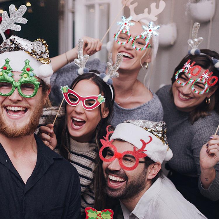 Creative Christmas Glasses - Santa, Snowman, Antlers for Adults & Kids