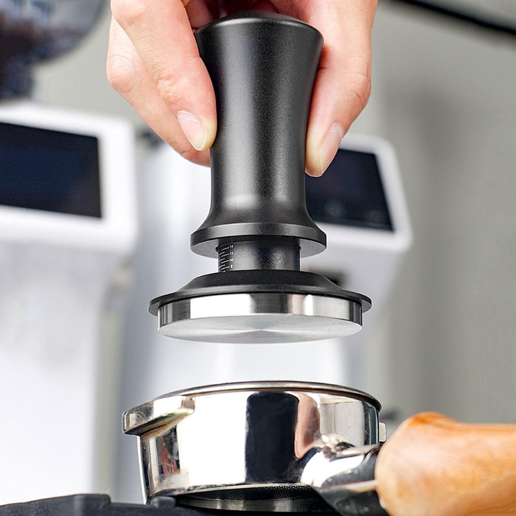 Espresso Tamper 51mm 58mm Coffee Calibrated Spring Loaded Tamper with Stainless Steel Base Alloy Handle Barista Tools